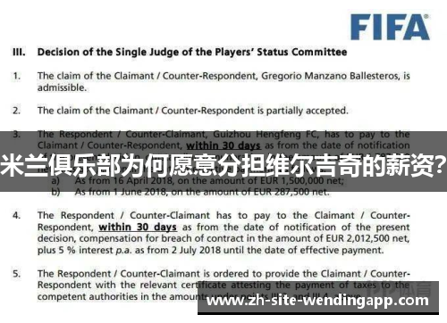 米兰俱乐部为何愿意分担维尔吉奇的薪资？